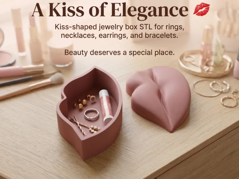 Kiss-Shaped Jewelry Box,Rings,Necklaces,Earrings,Bracelets