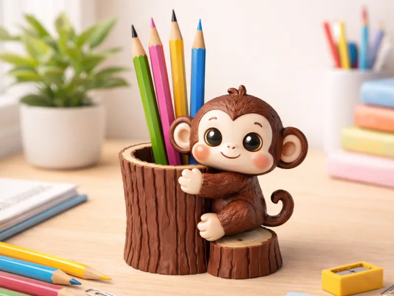 Cute Monkey pencil holder
