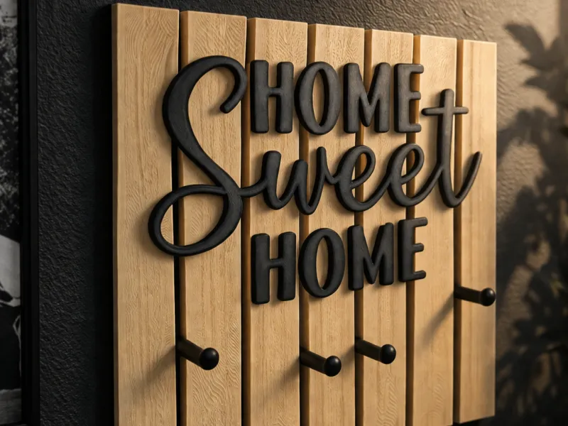 Acoustic Wall Key Holder – “Home Sweet Home”