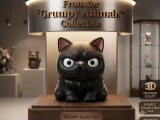 Grumpy Black Cat From Grumpy Animals