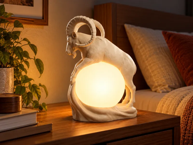 Goat Lamp 3D Print | Ram LED Light & Animal Sculpture