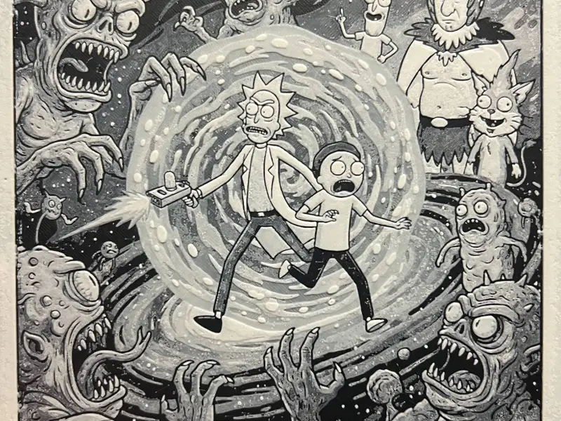 Rick & Morty BW Hueforge 200x200