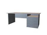 Executive Home Office Desk with 4-Drawer Pedestal-0