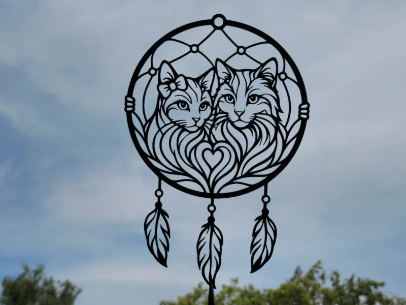 Cat Couple Dreamcatcher Wall Art