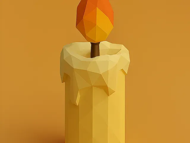 Low Poly Thanksgiving Candle 3D Model
