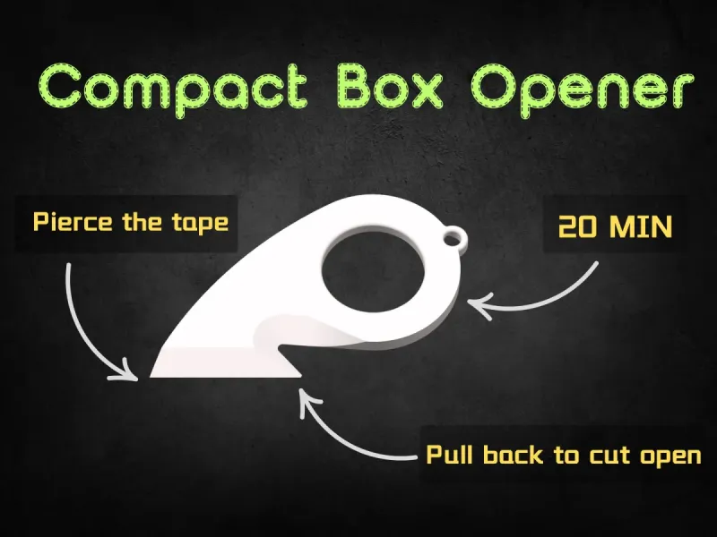 Compact Box Opener - Attachable to a keychain