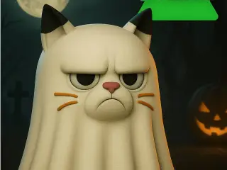 Multi-Color Halloween edition  Grumpy Cat Ghost
