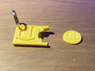 Shopping cart coin with holder
