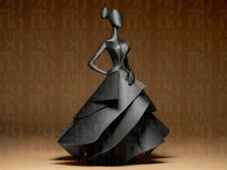#080 Abstract Geometric Origami Dress Fashion Figurine