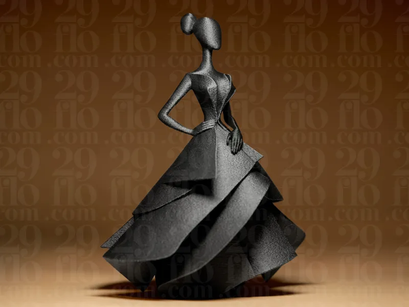 #080 Abstract Geometric Origami Dress Fashion Figurine
