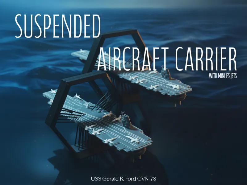 Zwevend Vliegdekschip – USS GRF met Mini F-5 Jets