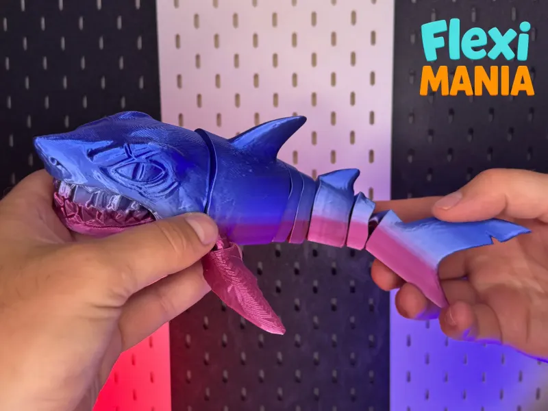 Flexi Megalodon - Articulated Print-in-Place