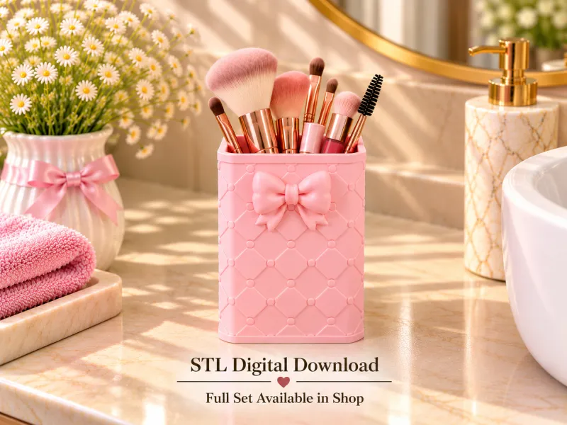 Suport și organizator pentru pensule de machiaj – Cană decorativă pentru creioane