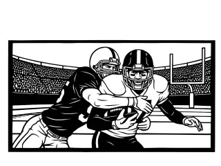 Super Bowl Wallart easy print single color