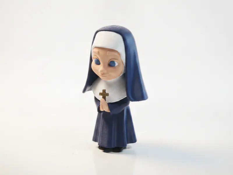 Figurinha Chibi de Freira - Personagem Fofo para Impressão 3D