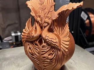 Chinese Peacock Vase