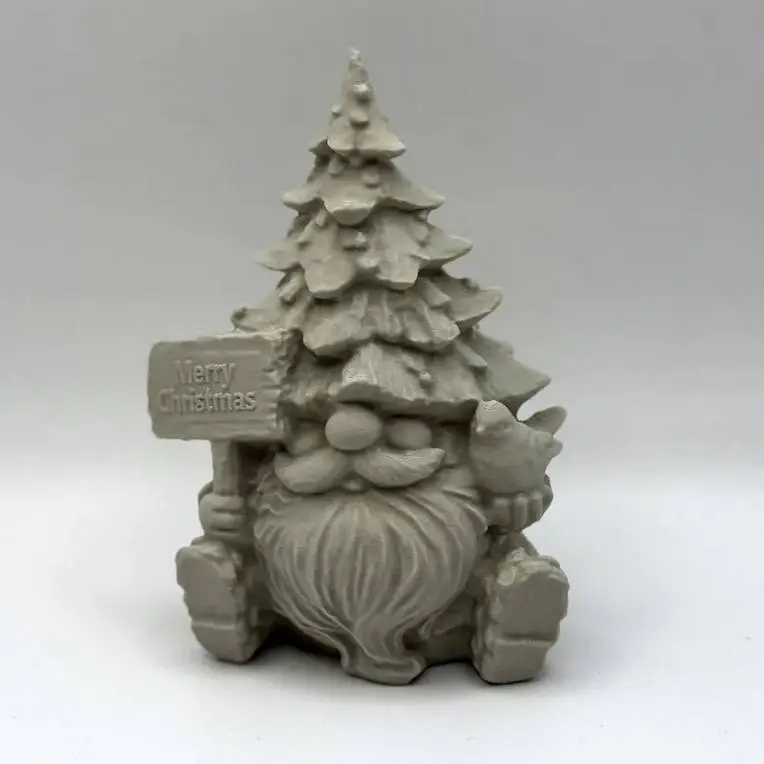 Gnome de Noël avec pancarte