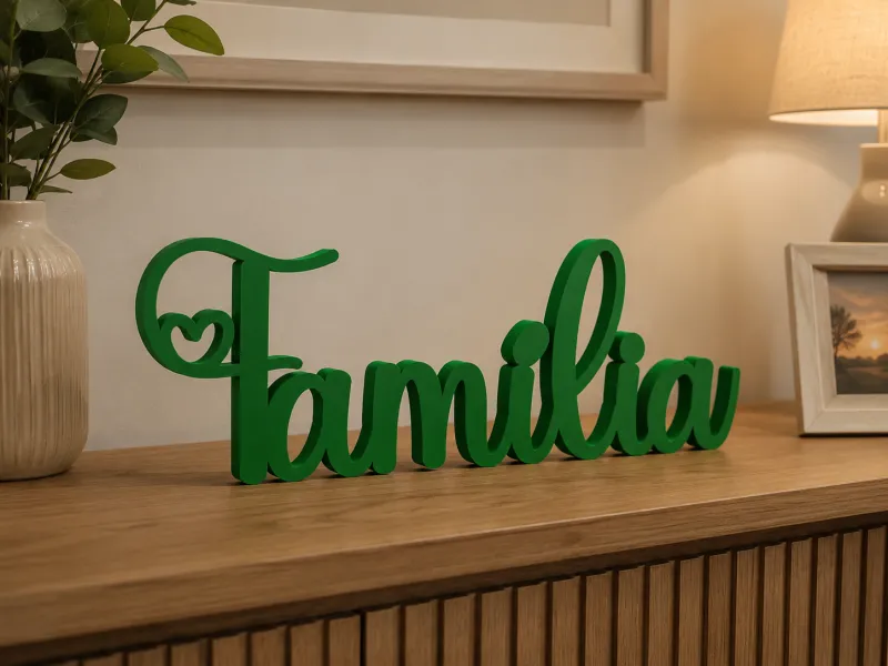 Familie – Decoratief woord voor 3D-printen