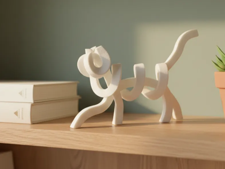 Sinuous Cat – Stylized Decorative Sculpture