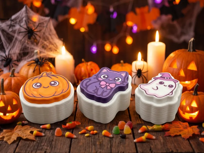 Clickers Halloween - gato calabaza fantasma