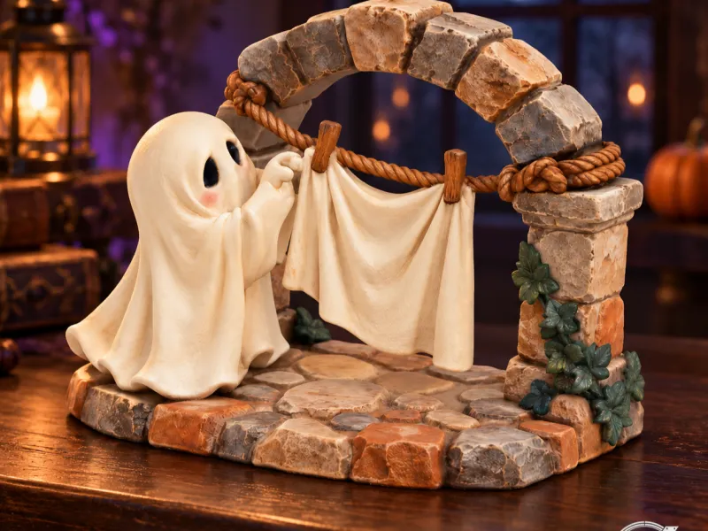 Scena del fantasma del bucato di mezzanotte | Statuetta decorativa