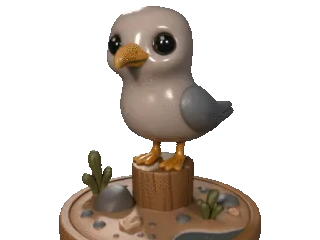 Cute Chibi Seagull Diorama