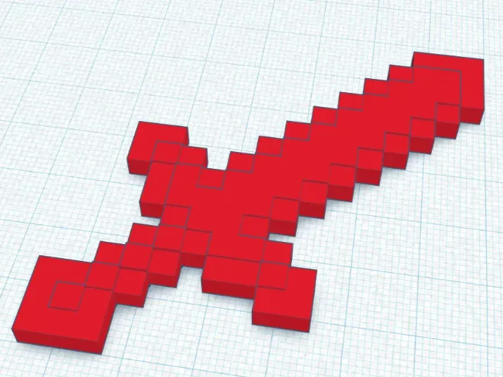 Minecraft Sword Pixelated Texture