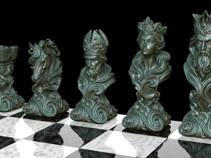 Beautiful Ornamental Chess Set