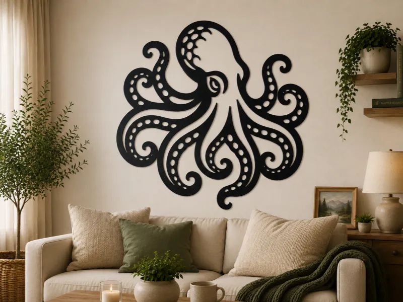 Elegant Octopus 2D Wall Art