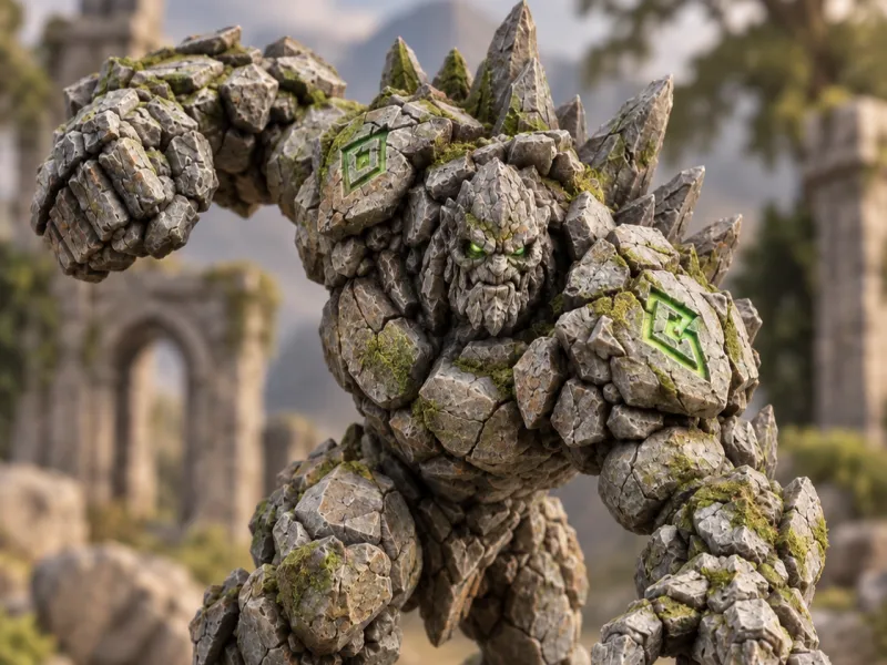Stone golem in 32 and 54 mm scale