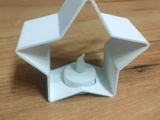 Star-shaped LED Tealight 3D printed decoration