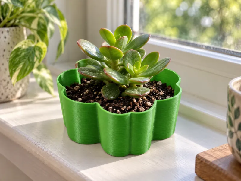 Lucky 4 Leaf Clover Planter | 3D Printed Plant Pot
