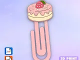 Paperclip strawberry cake - bookmark-0
