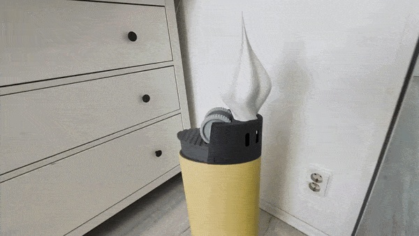 # 3D Printed Lighter Lamp – Decorative Designer Lamp / 74 cm