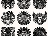 Aztec Warrior Mask Pack – 9 Tribal Aztec Designs for CNC L-0