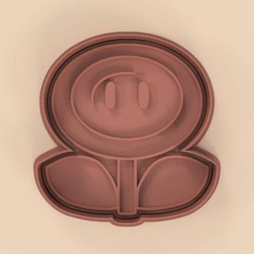 Mario Bross / fire flower cutter + stamp