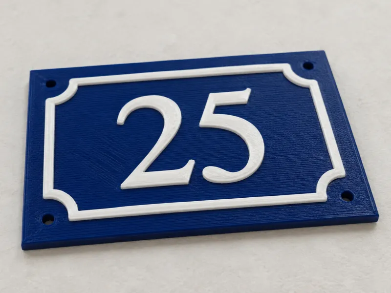 numéro de maison bleu 25