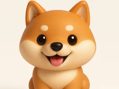 Impressão 3D de Shiba Inu Fofo – Estatueta de Cão Adorável