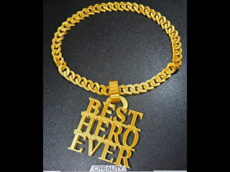 BEST HERO EVER Pendant Chain Halloween Costume Bling Jewelry