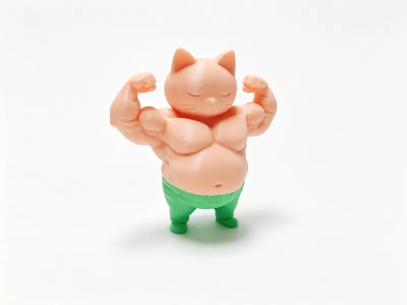 Funny Novelty Toy Figurine - Muscular Cat