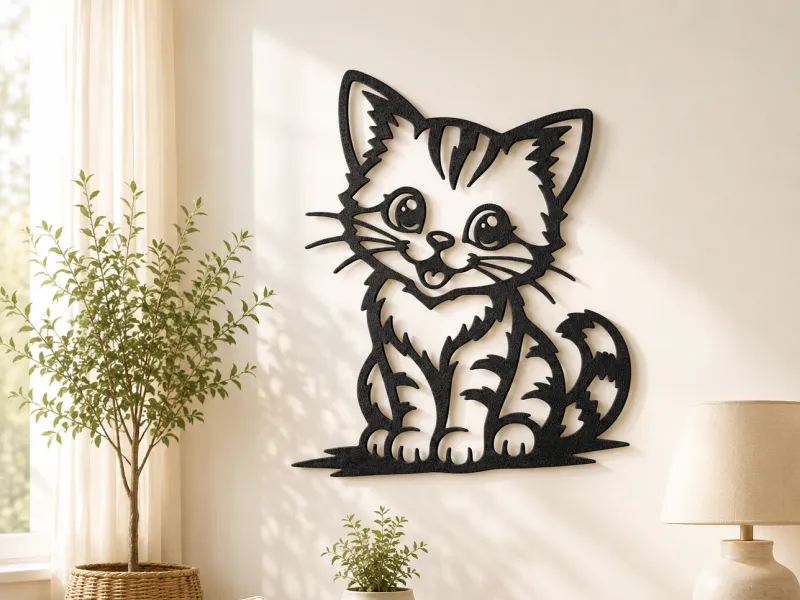 Cute Kitten 2D Wall Art