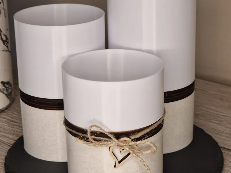 Luxuriöses geometrisches LED-Kerzenset – Modernes Wohndekor