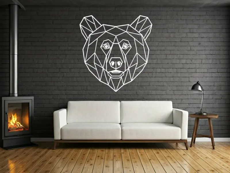 Urso para Parede Arte de Parede Low poly