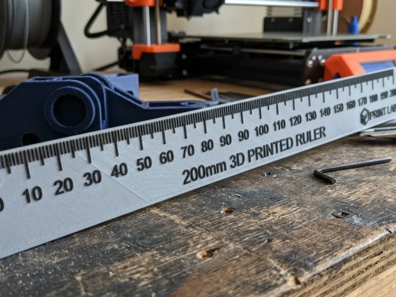 Free flat-printing 200 mm ruler