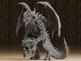 #300_1 Winged Demon Dragon Skull Statue-0