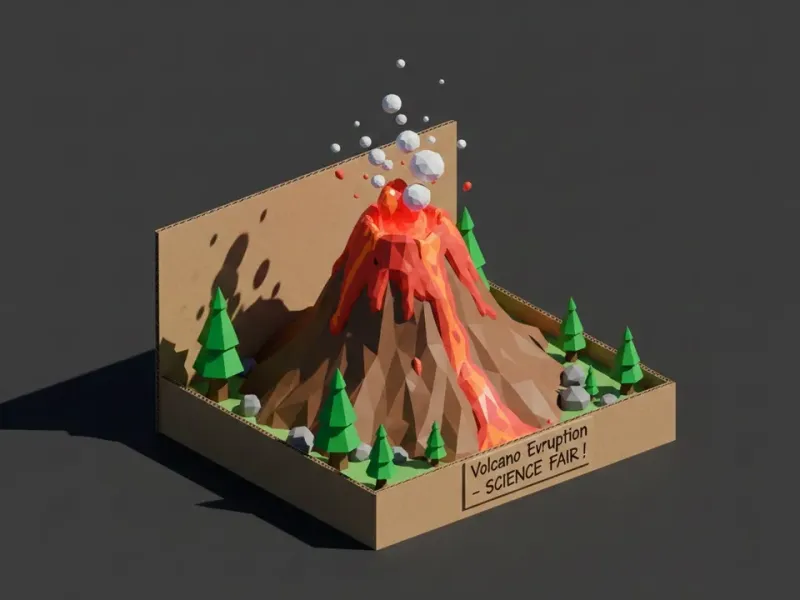 Low Poly Science Fair Volcano