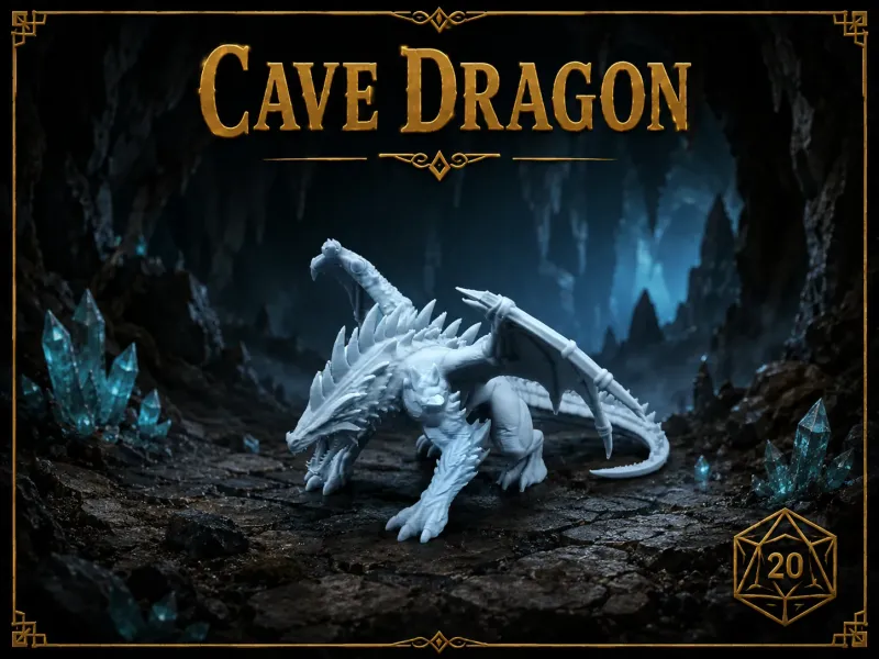 Cave Dragon RPG Creature - DnD miniature - Fantasy