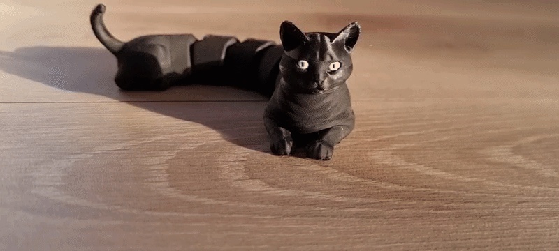 Chat noir articulé