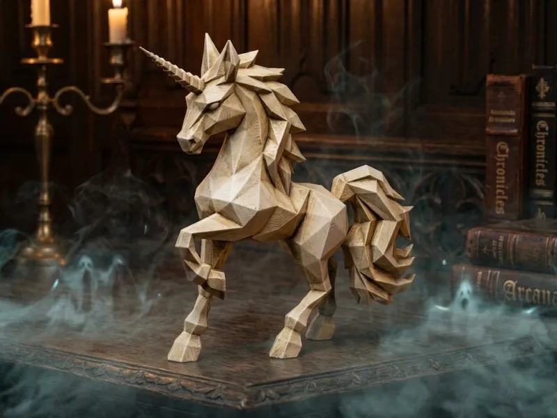 Low Poly Unicorn / Horse Statue