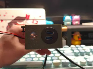 Power button mount with usb